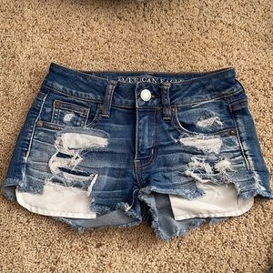 american eagle shortie jean shorts